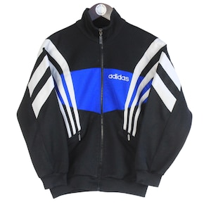 Vintage Adidas Track Jacket Size Women's XS Blue Black 90s Sport