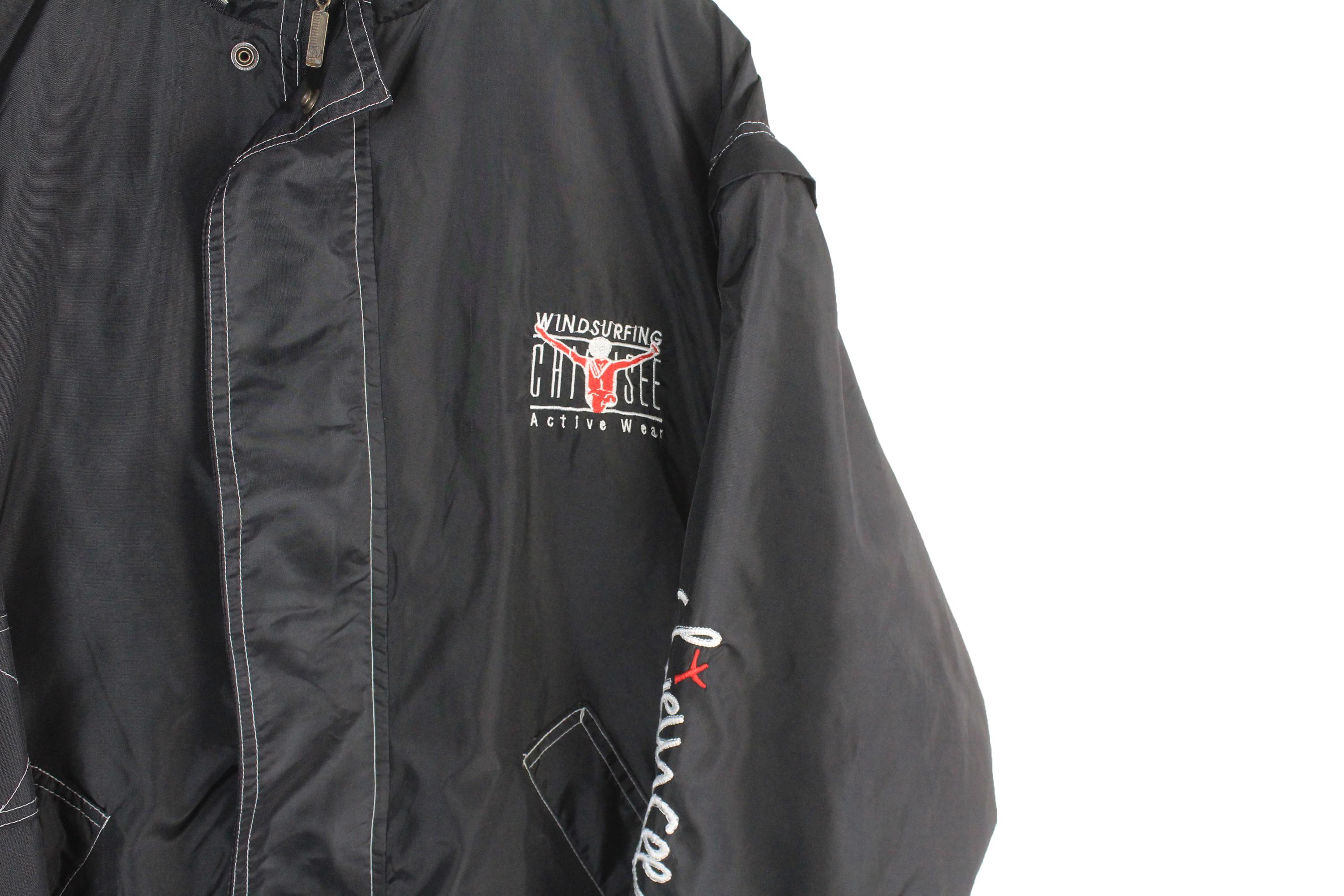 Vintage Chiemsee Jacket Size L Black Big Logo 90s Sport Style