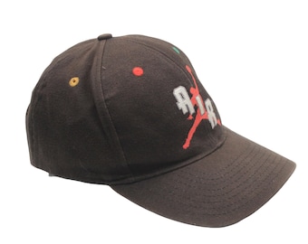 Gorra Nike Air Jordan vintage negra con logo grande de los años 90, estilo deportivo, estilo retro.