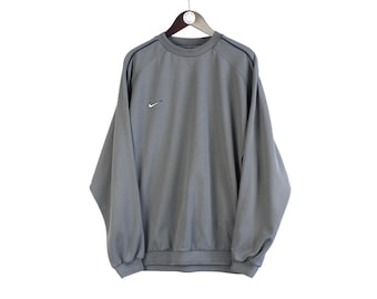 Vintage Nike Sweatshirt Size XL Gray Small Logo 90s Sport Style Crewneck Jumper Pullover Retro Wear
