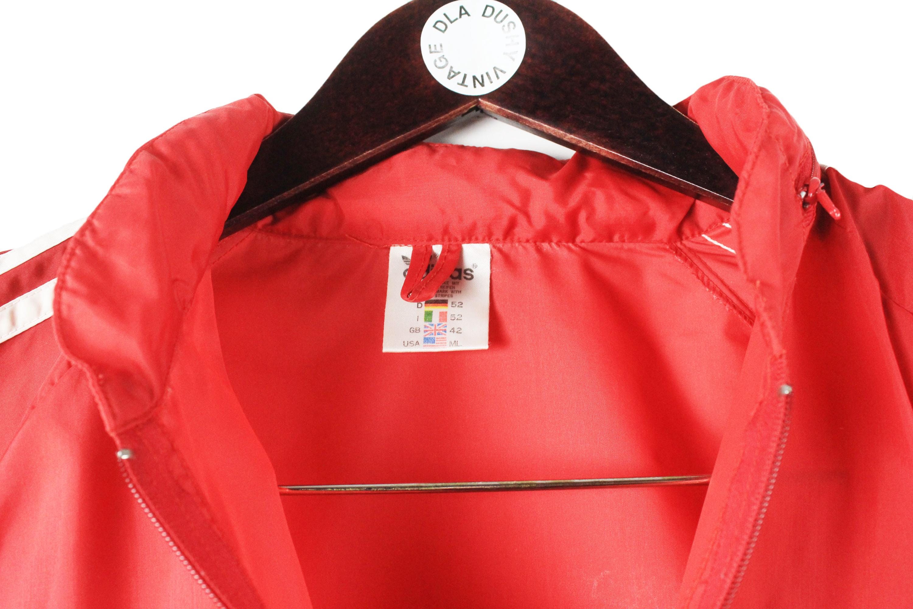 Vintage Adidas Tracksuit Size L Red 80s Retro Sport Style