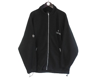 Vintage Guinness Fleece Full Zip Size L Black 00s Sweater Pullover Jumper Winter Outdoor Ski Style