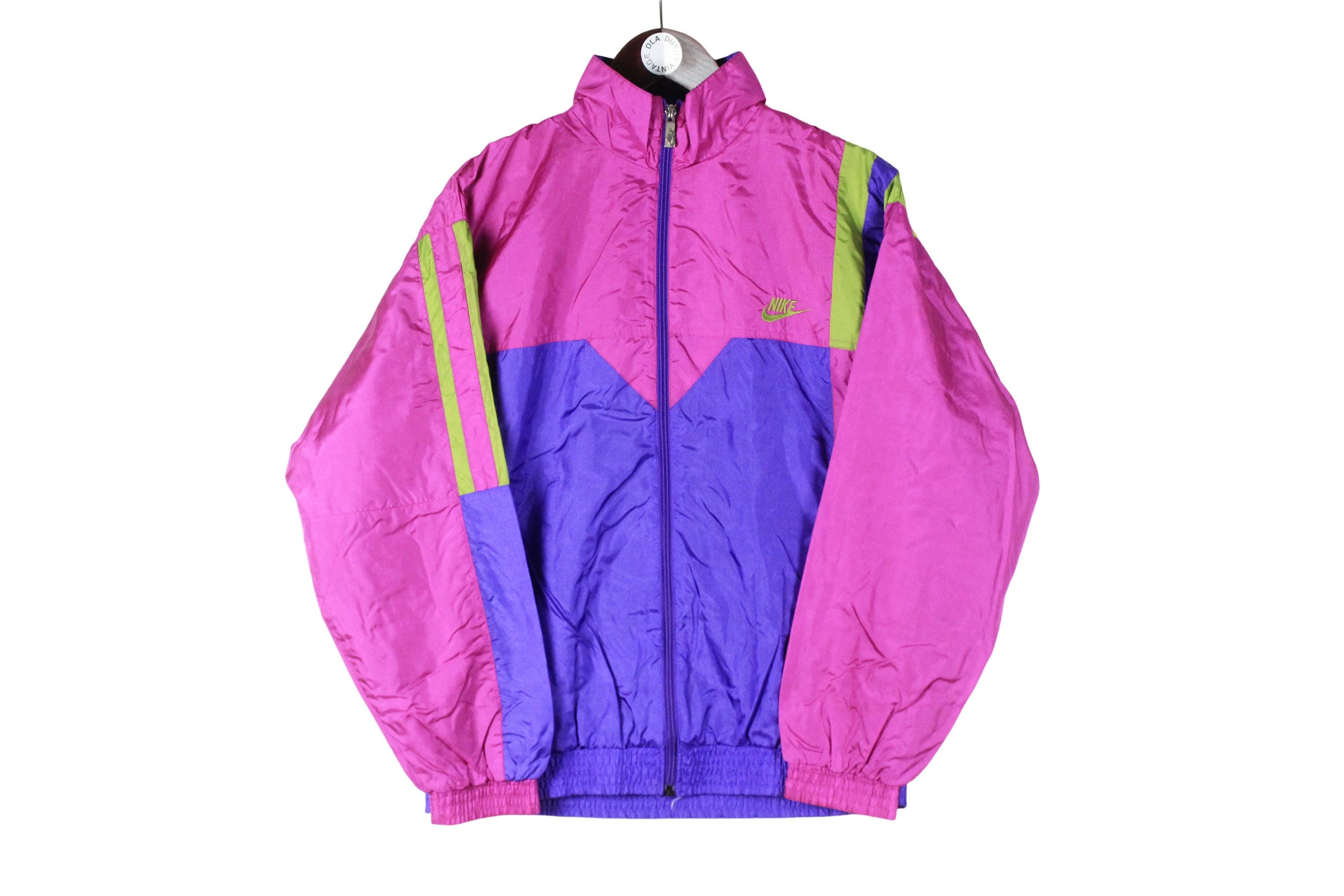  90s セットアップ トラックジャケット パープル ピンク　L Vintage Nike Track Jacket Size S Purple Pink 90s Sport Style