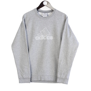 Vintage Adidas Sweatshirt Gray Size M Big Logo 00s Sport Style Crewneck Jumper Pullover Retro Wear