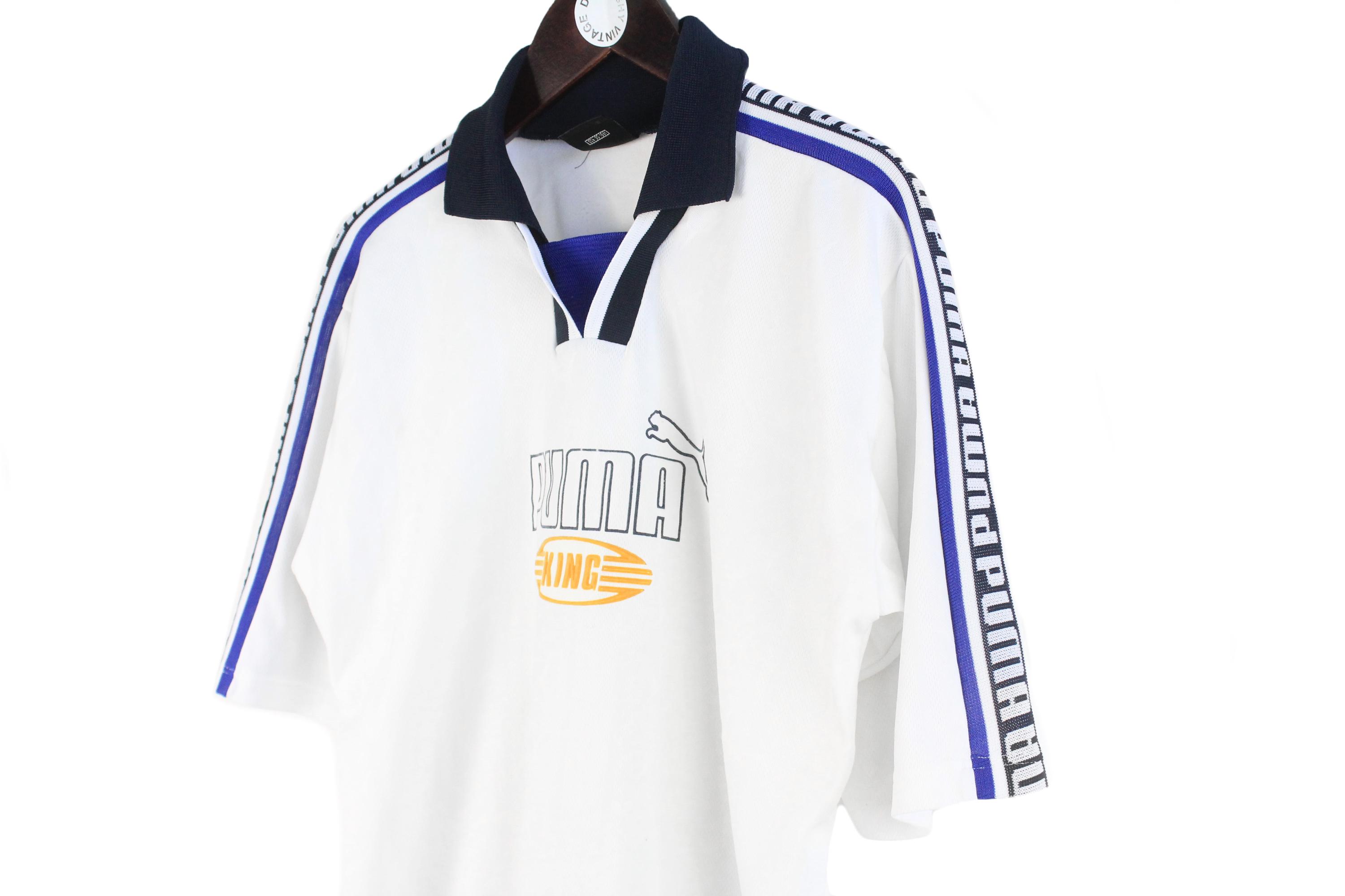 Vintage Puma King Jersey T-shirt Size S White Sport Style 90s Top 