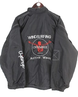 Vintage Chiemsee Jacket Size L Black Big Logo 90s Sport Style