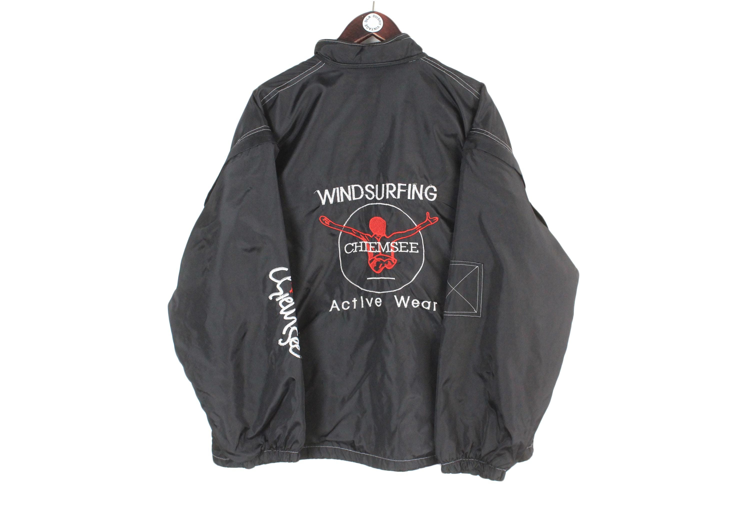ジャケット・アウター thetoe Chiemsee Jacket black Vintage Chiemsee Jacket Size L Black Big Logo 90s Sport Style