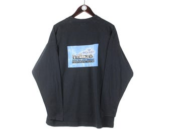 Camiseta vintage West McLaren Mercedes de manga 3/4, talla L, con logo grande en la espalda, estilo deportivo de los 90.
