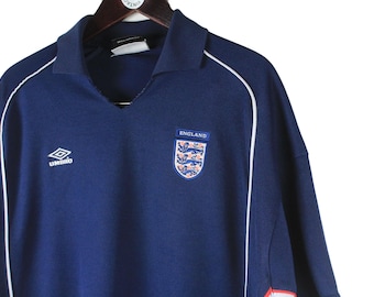 Vintage England Team Umbro Jersey T-shirt Size XL/XXL Blue