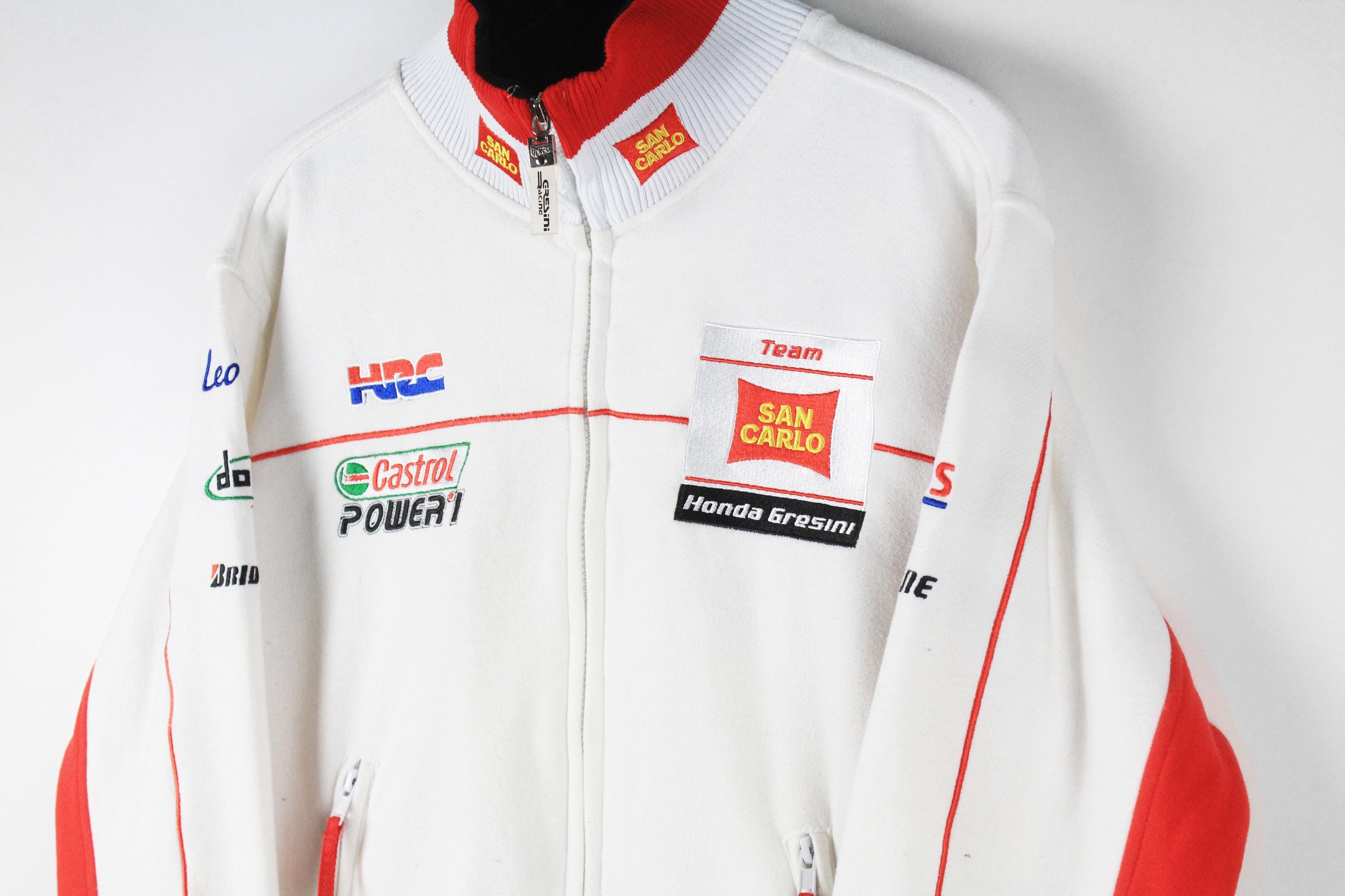 Vintage Honda Gresini Racing Full Zip Sweatshirt Size L Cardigan