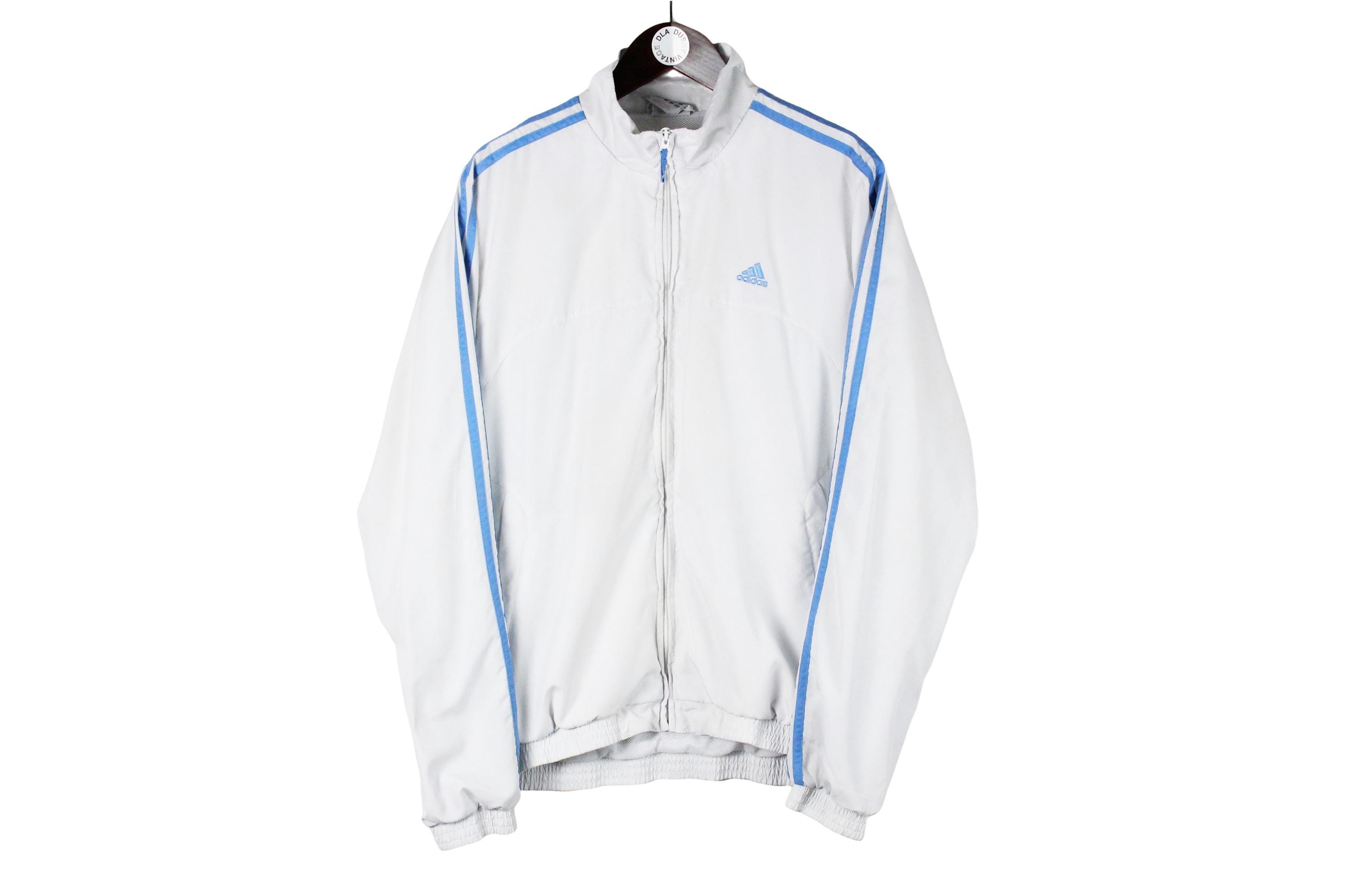 Vintage Adidas Tracksuit Size M Blue White 90s Retro Sport Style