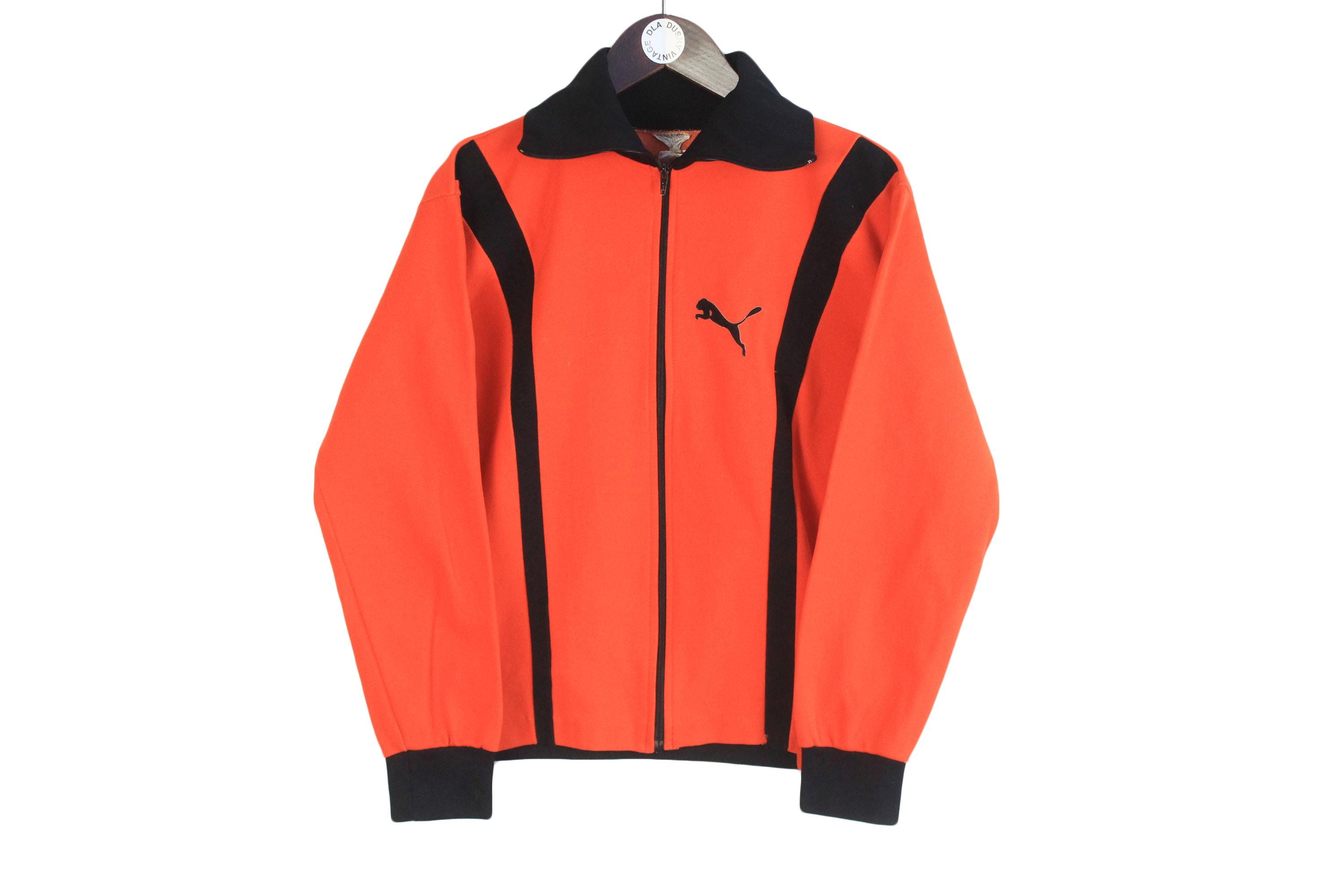Vintage Puma Track Jacket Size Women's M Orange 80s Sport Style