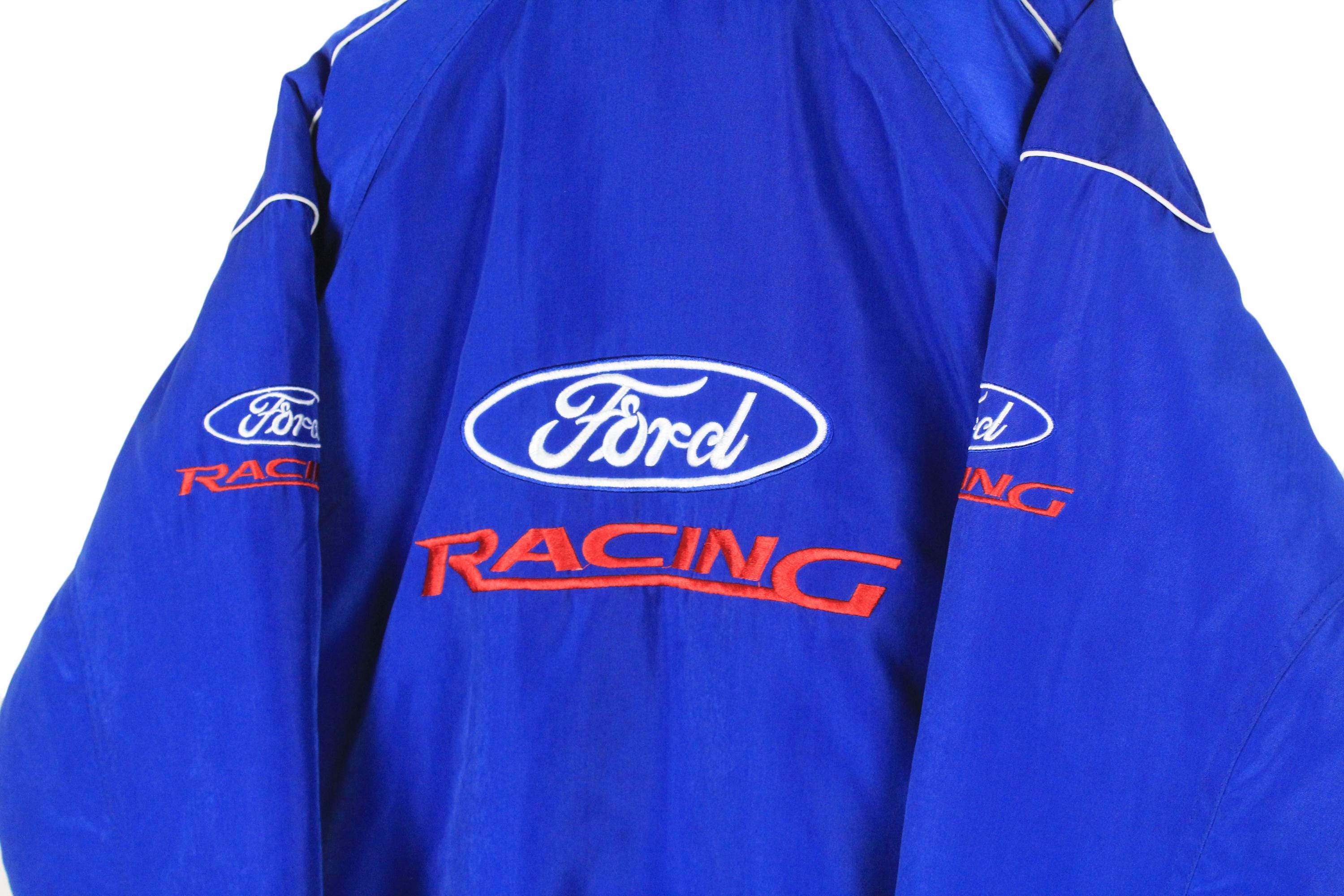 Vintage Ford Racing Team Falcon XR8 Jacket Big Logo Size M Blue
