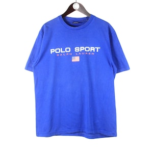 Vintage Polo Sport by Ralph Lauren T-shirt Size L Blue Big Logo