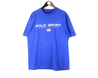 Vintage Polo Sport by Ralph Lauren T-shirt Size L Blue Big