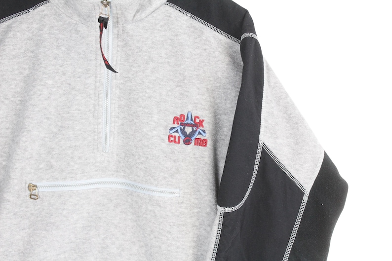 Maglione vintage Mammut in pile con cerniera a 1/4, taglia S, grigio, stile anni '90, pullover invernale per attività all'aperto, stile sci. immagine 3