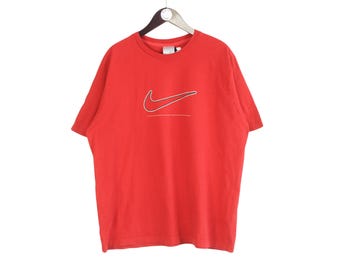 Vintage Nike T-Shirt Size XXL Red Sport Style 90s Top Short Sleeve