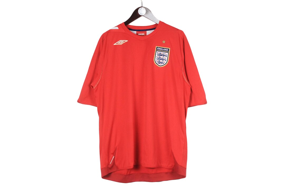 Vintage England Team Umbro Jersey Away T-shirt Size XL Red