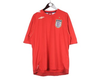Vintage England Team Umbro Jersey Away T-shirt Size XL Red