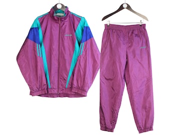 Vintage Adidas Tracksuit Size XL Purple 90s Retro Sport Style