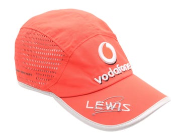 Vintage Vodafone Mclaren Mercedes Lewis Hamilton Cap Red Big Logo