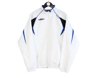Vintage Umbro Track Jacket Size M White 00s Sport Style Casual Light Wear Jogger