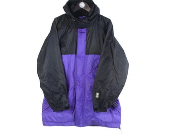 ヴィンテージ ヘリーハンセン ジャケット サイズM ブラック パープル 90年代 スポーツスタイル カジュアル アウトドア トレッキング ウィンドブレーカー