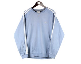 Vintage Adidas Sweatshirt Size S/M Blue 00s Sport Style Crewneck Jumper Pullover Retro Wear
