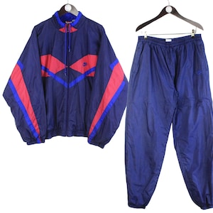Vintage Nike Tracksuit Size XL Blue 90s Retro Sport Style Track Suit Jacket and Pants Jumpsuit