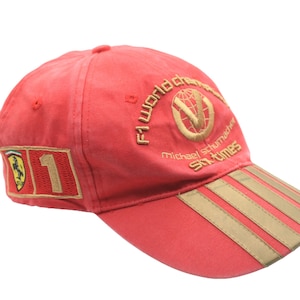 Vintage Ferrari Michael Schumacher Cap Formula 1 Racing Wear F1 Team Red 00s Hat Sport Style Retro Headwear