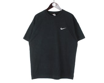 Camiseta Nike vintage talla L negra estilo deportivo logo pequeño años 90 manga corta