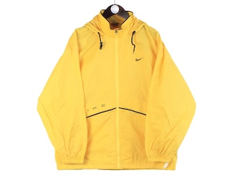 Vintage Nike Jacket Size M Yellow Light Wear Windbreaker 90s Sport Style Casual