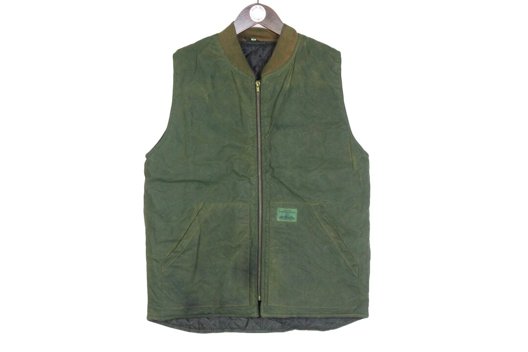 Vintage Union Alls Power House Waxed Vest Sleeveless Work Wear