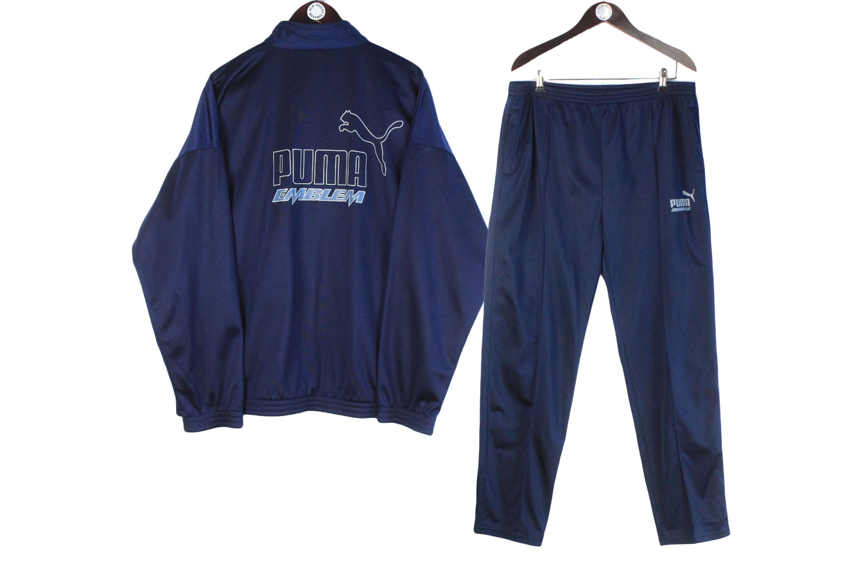 ジャージ 00s OLD PUMA setup track jacket pants Vintage Puma Tracksuit Size L/XL Blue 90s Retro Sport Style Track