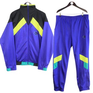 Vintage Puma Tracksuit Size L Blue 90s Retro Sport Style Track Suit Jacket and Pants Jumpsuit