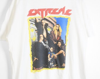 Vintage Extreme 1992 T-shirt Size L White Music Rock Style Merch