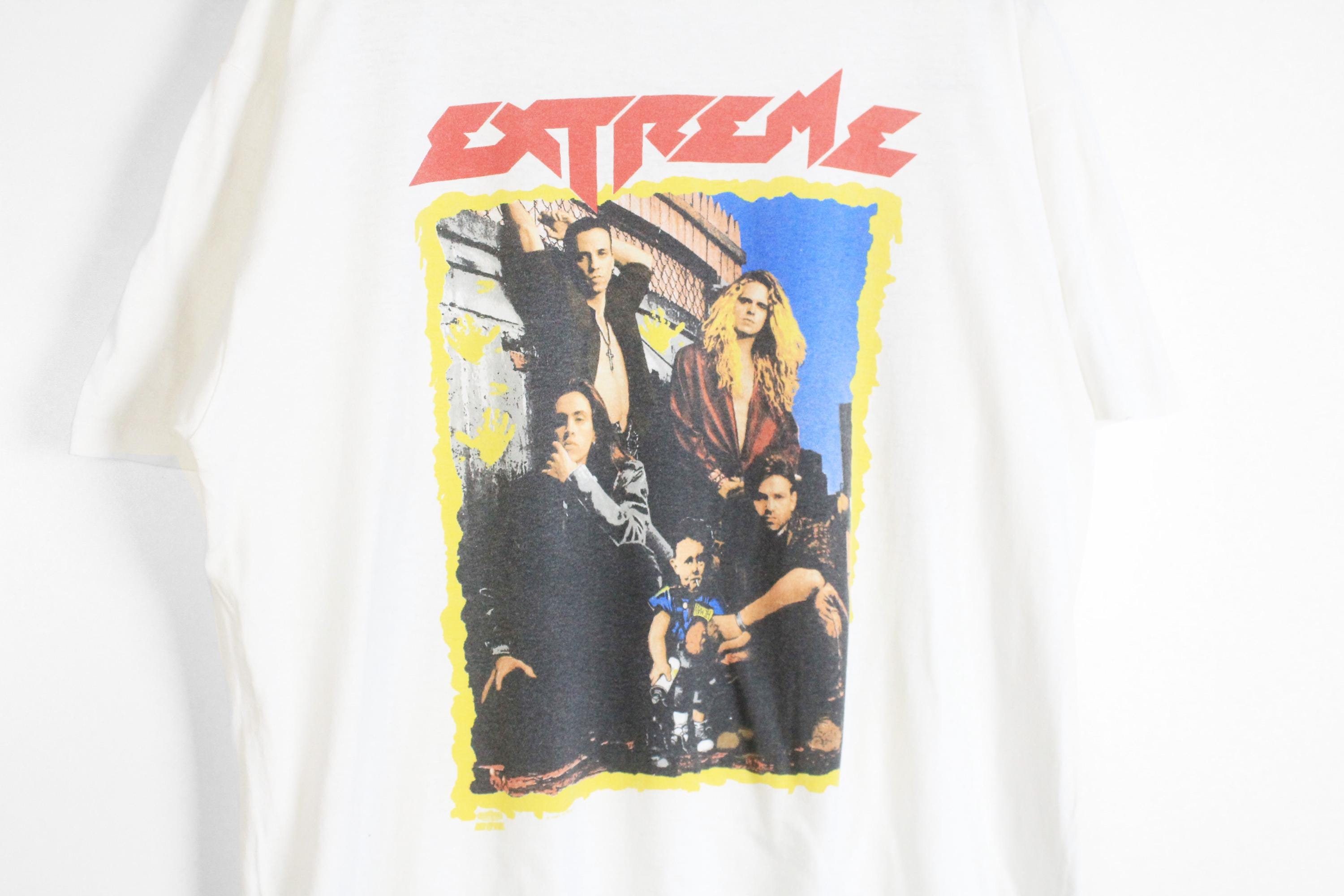 希少✨EXTREME 1992年　USA製　ワールドツアー　Tシャツ　Lサイズ Vintage Extreme 1992 T-shirt Size L White Music Rock Style Merch