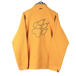 Vintage Jack Wolfskin Fleece Full Zip Size XL Orange 00s Sweater Pullover Jumper Winter Outdoor Ski Style