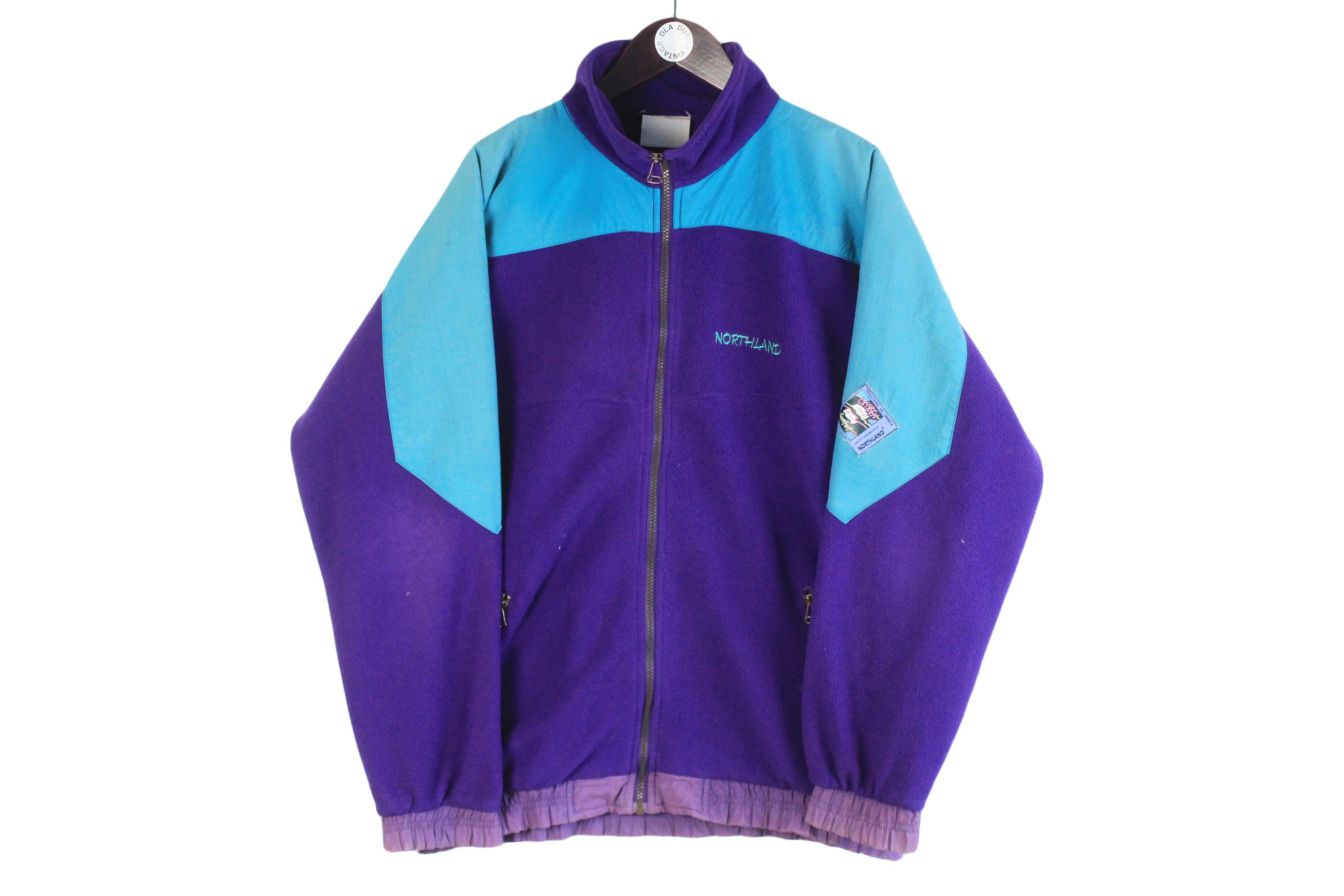 Vintage Northland Fleece Full Zip Size XL Blue 90s Sweater