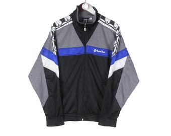 Vintage Lotto Track Jacket Size 2XL Blue 90s Sport Style Casual