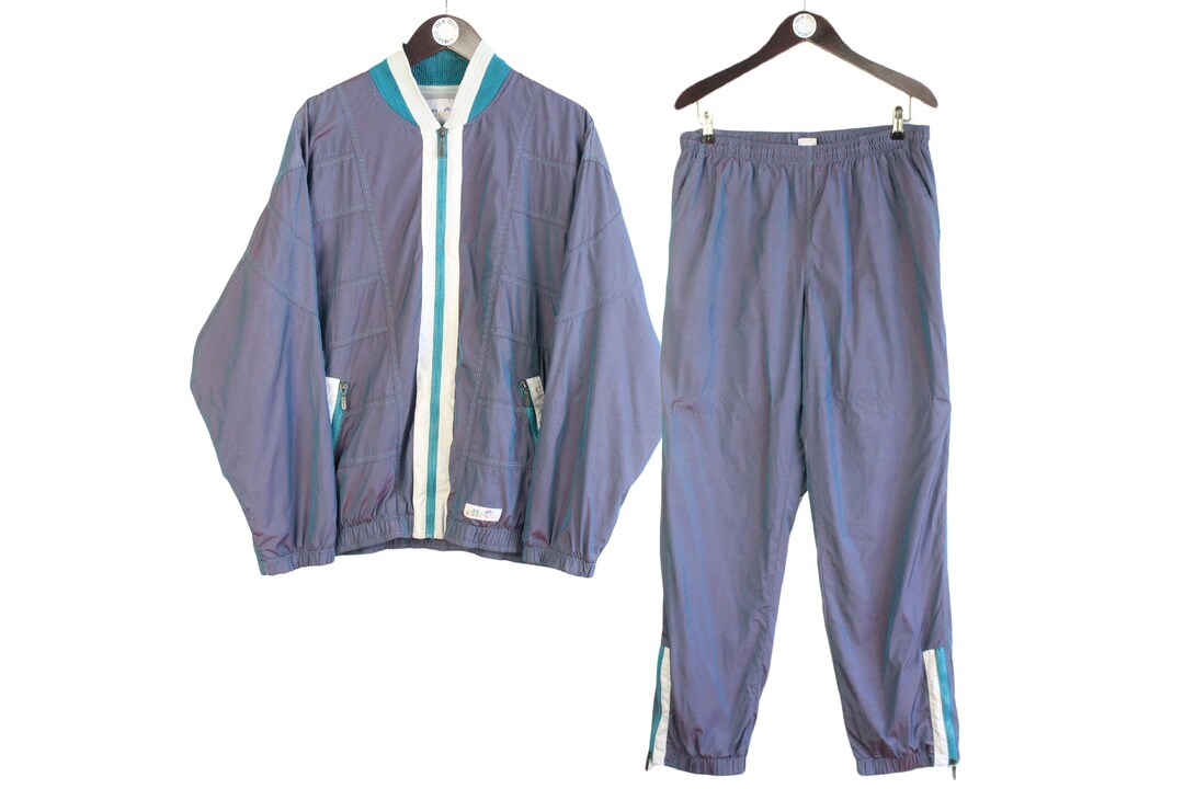 Vintage Ellesse Tracksuit Size M Blue 90s Retro Sport Style Track