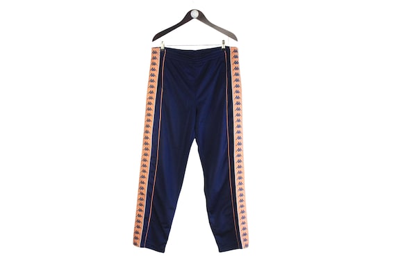 Vintage Kappa Track Pants Size M/L Blue Snap Buttons 90s Retro