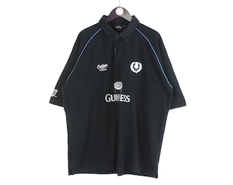 Polo vintage de rugby Guinness, talla XXL, con logo grande, estilo deportivo de los años 90, jersey con cuello, estilo retro, camiseta polo de manga corta.