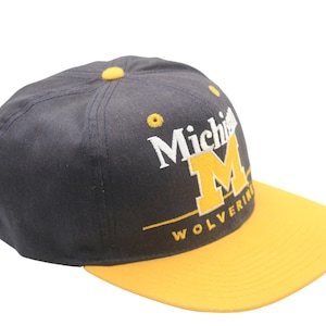Vintage Michigan Wolverines-keps University American USA-lag svart gul 90-talshatt sportig retro huvudbonad