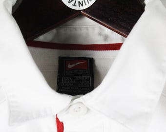 Vintage England Team 2001/02 Nike Rugby Shirt Size M/L White 00s