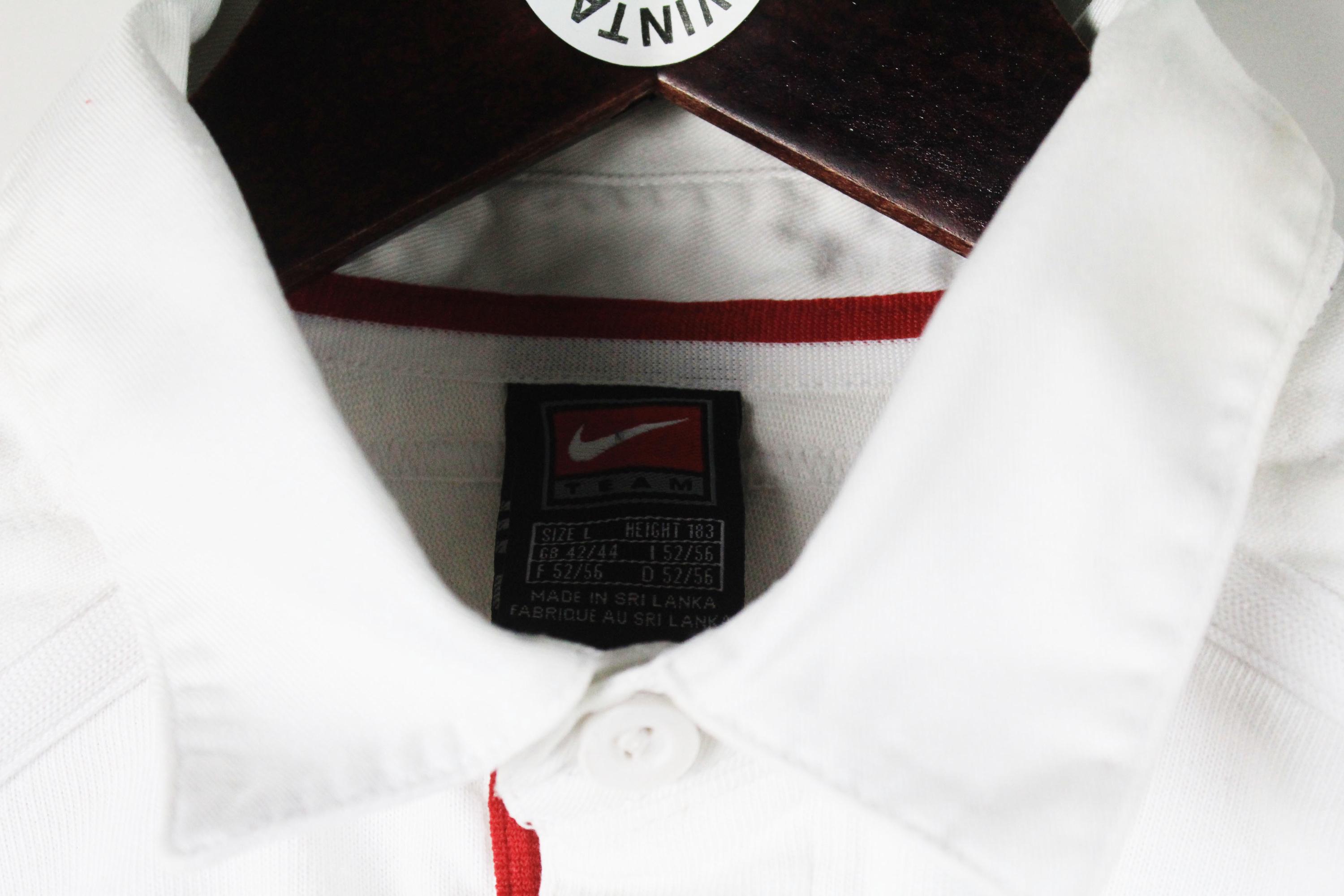 Vintage England Team 2001/02 Nike Rugby Shirt Size M/L White 00s
