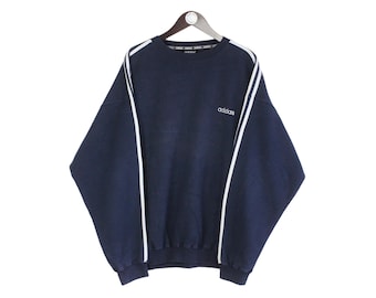 Vintage Adidas Sweatshirt Blue Size XXL 90s Sport Style Crewneck Jumper Pullover Retro Wear