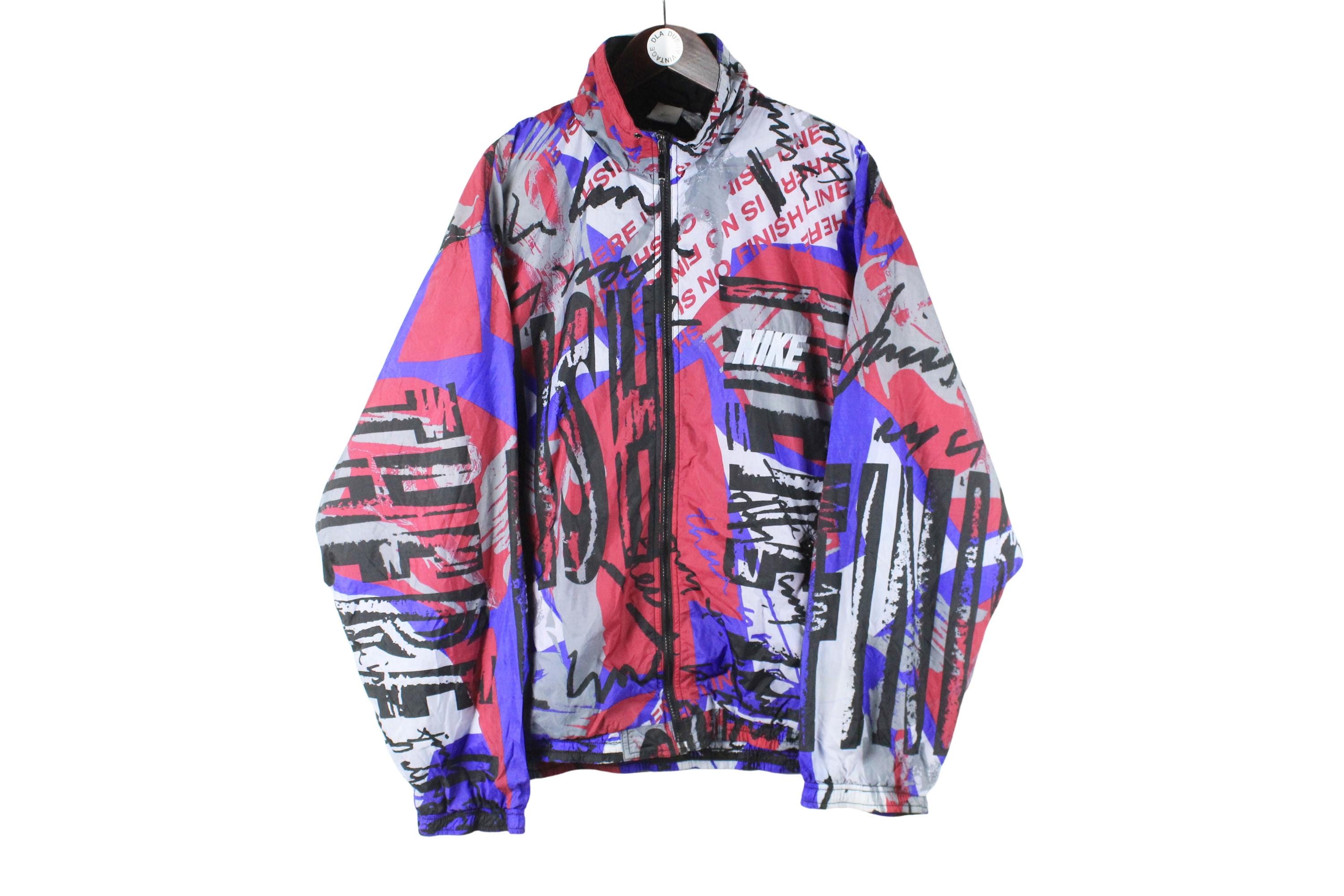 Nike ウォームアップウェア XXL 90s Vintage Nike Track Jacket Size XXL Multicolor Abstract Crazy