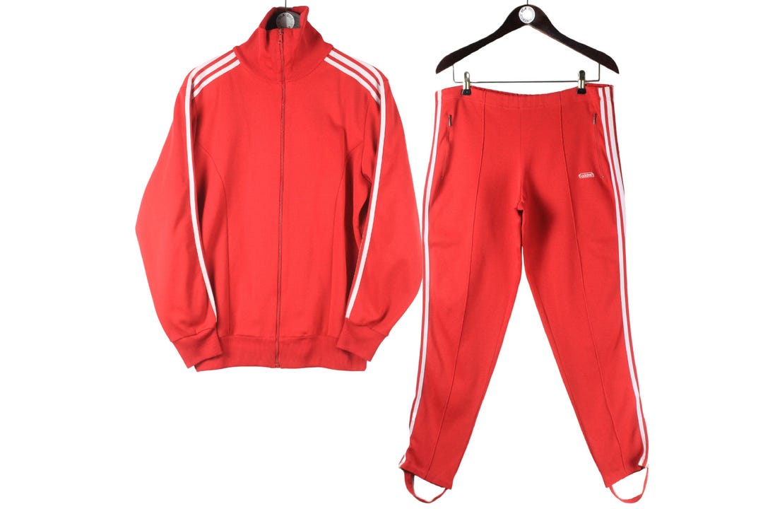 Vintage Adidas Tracksuit Size XS/S Red 90s Retro Sport Style Track
