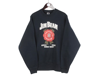 ヴィンテージ ジムビーム スウェットシャツ サイズ XL ブラック 90年代 スポーツスタイル クルーネック ジャンパー プルオーバー レトロウェア